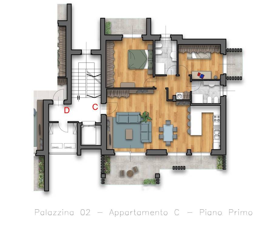 appartamento in vendita a Locate Varesino