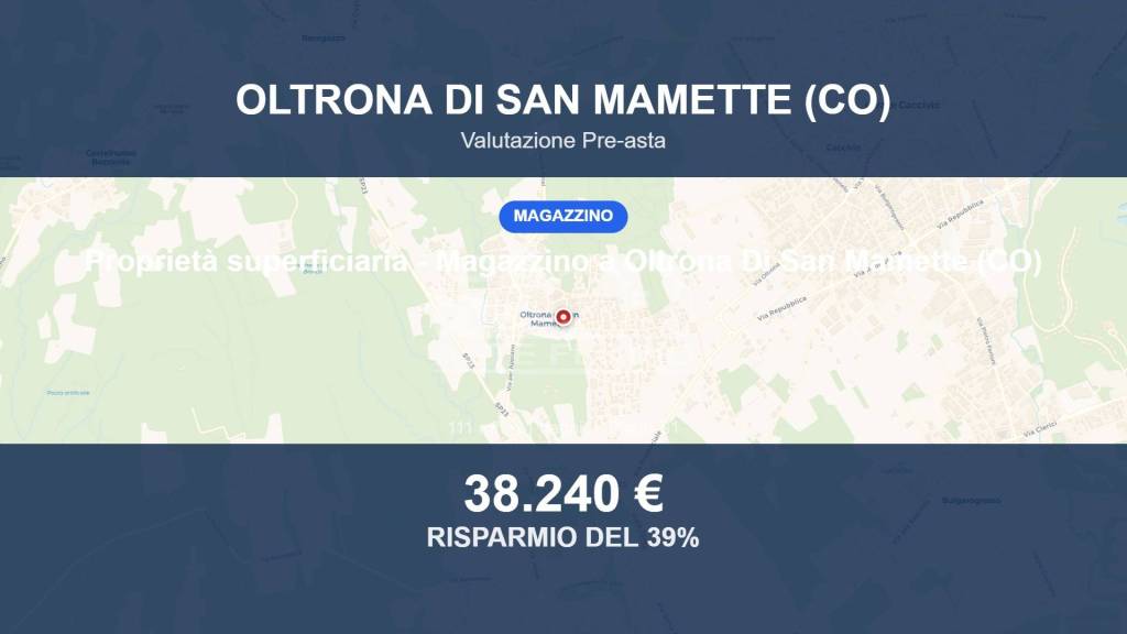 locale commerciale in vendita ad Oltrona di San Mamette