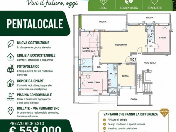 appartamento in vendita a Bollate in zona Ospiate