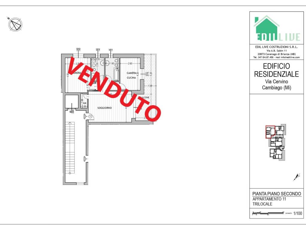 appartamento in vendita a Cambiago