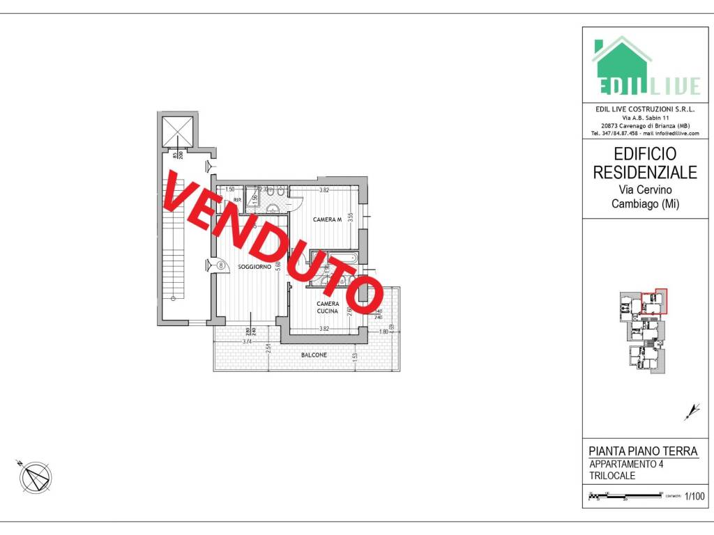 appartamento in vendita a Cambiago