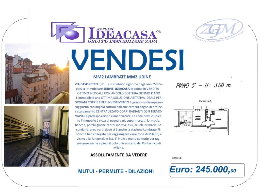 appartamento in vendita a Milano in zona Città Studi