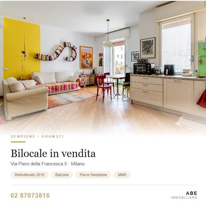appartamento in vendita a Milano in zona Sempione