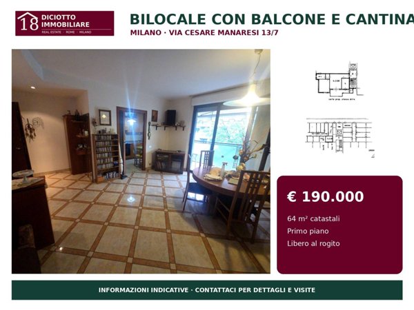 appartamento in vendita a Milano in zona Baggio