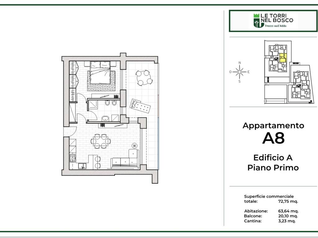 appartamento in vendita a Trezzo sull'Adda