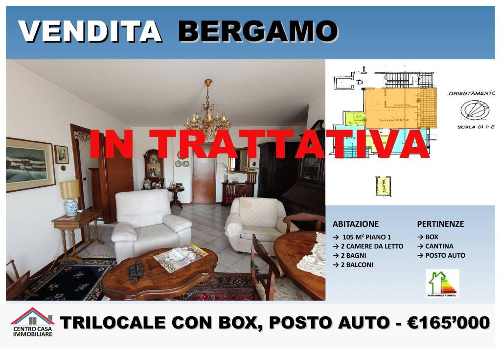 appartamento in vendita a Bergamo in zona Boccaleone