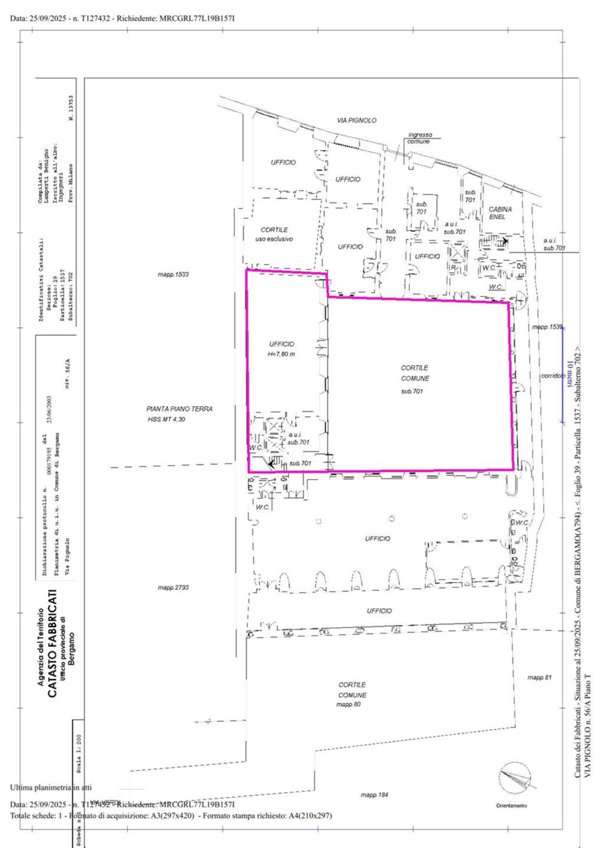 ufficio in vendita a Bergamo in zona Borgo Pignolo