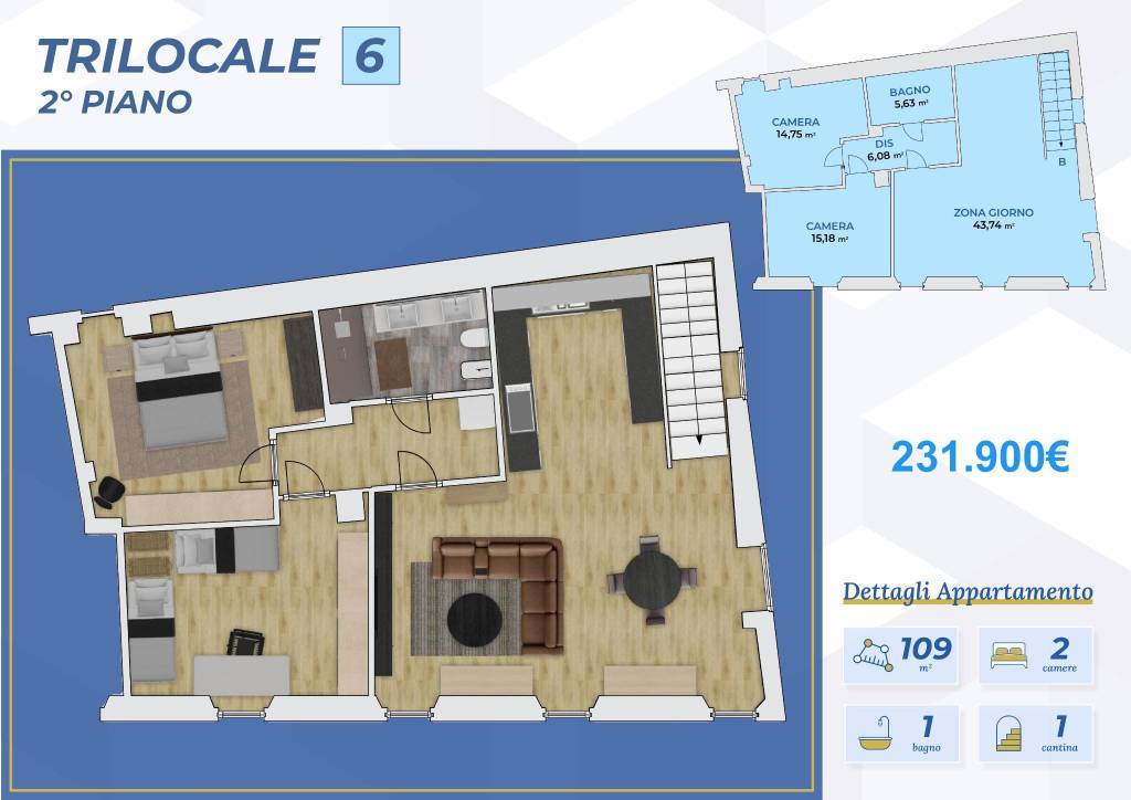 appartamento in vendita a Boltiere