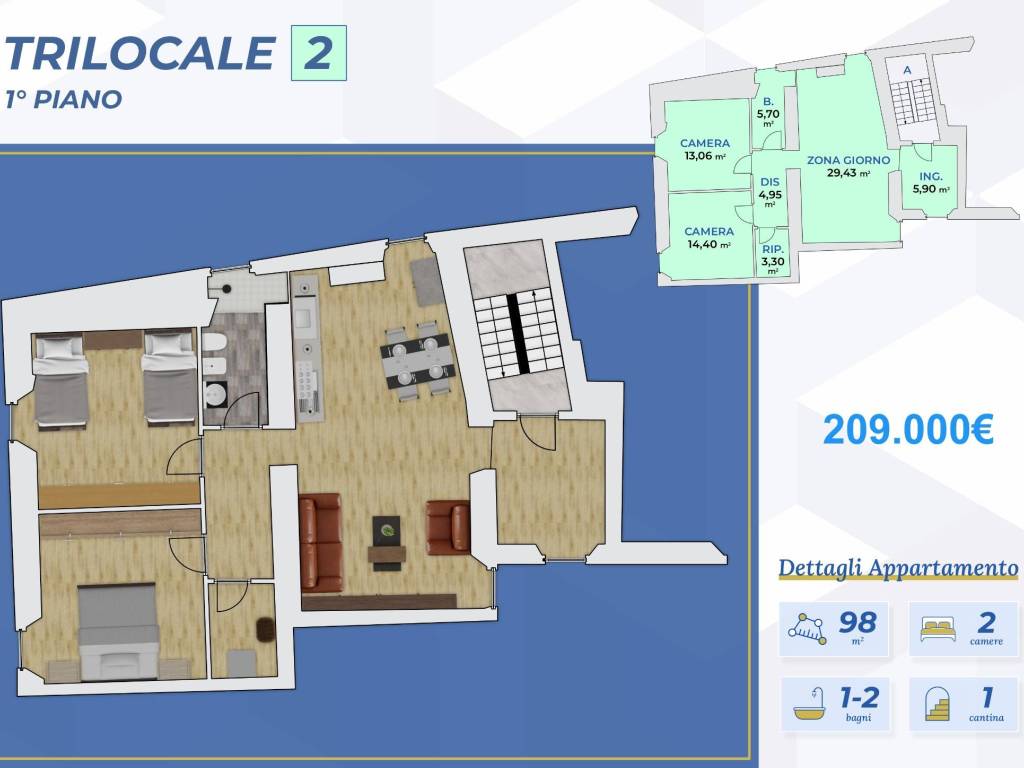 appartamento in vendita a Boltiere