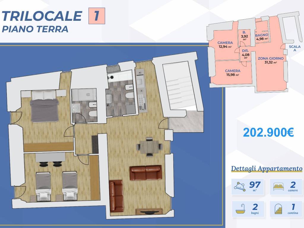 appartamento in vendita a Boltiere