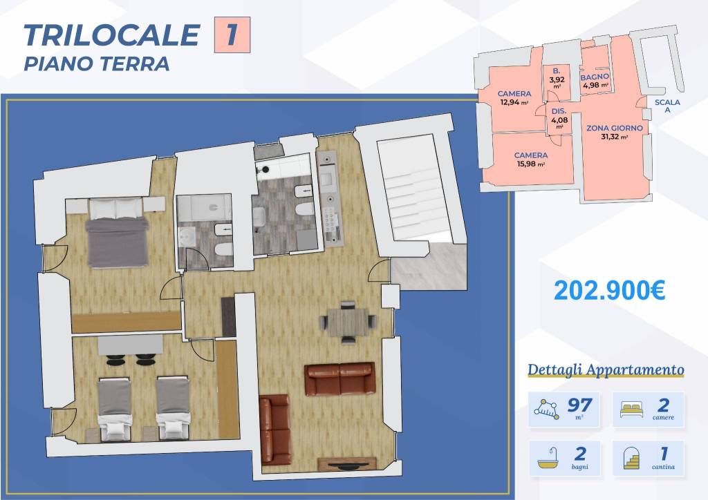 appartamento in vendita a Boltiere