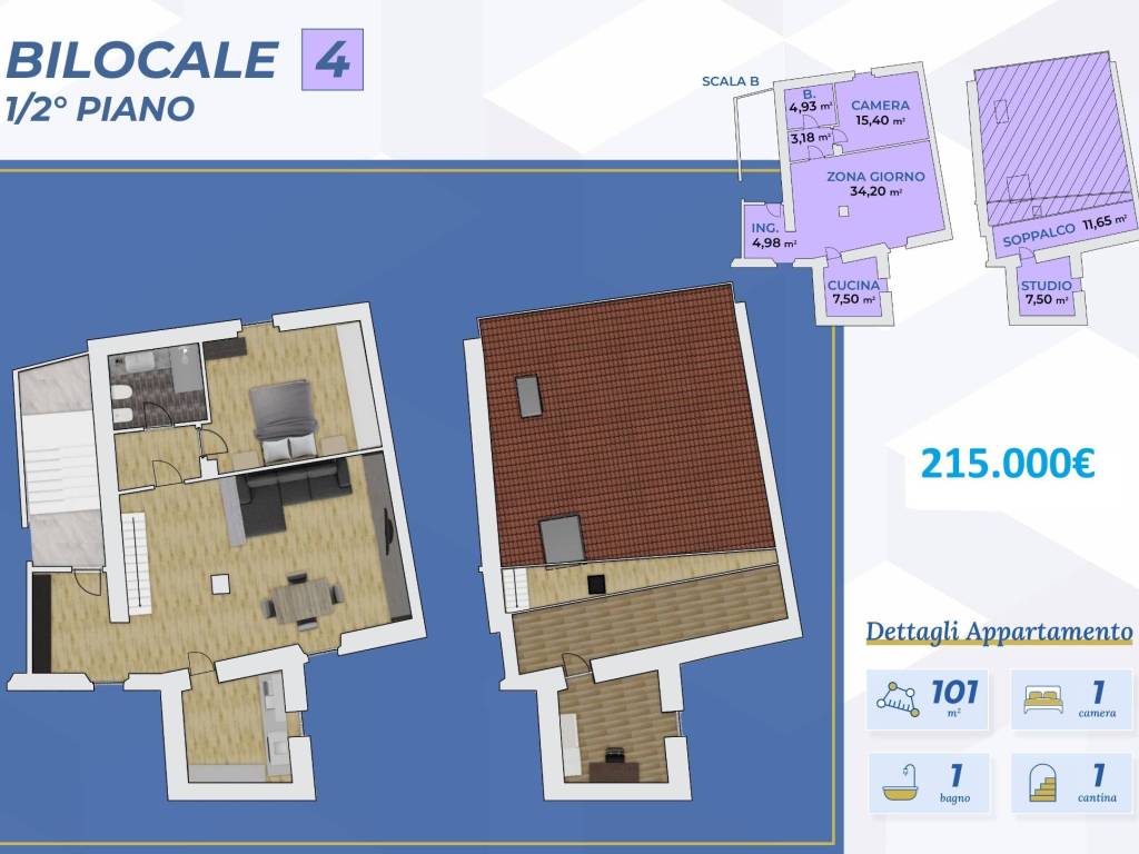 appartamento in vendita a Boltiere