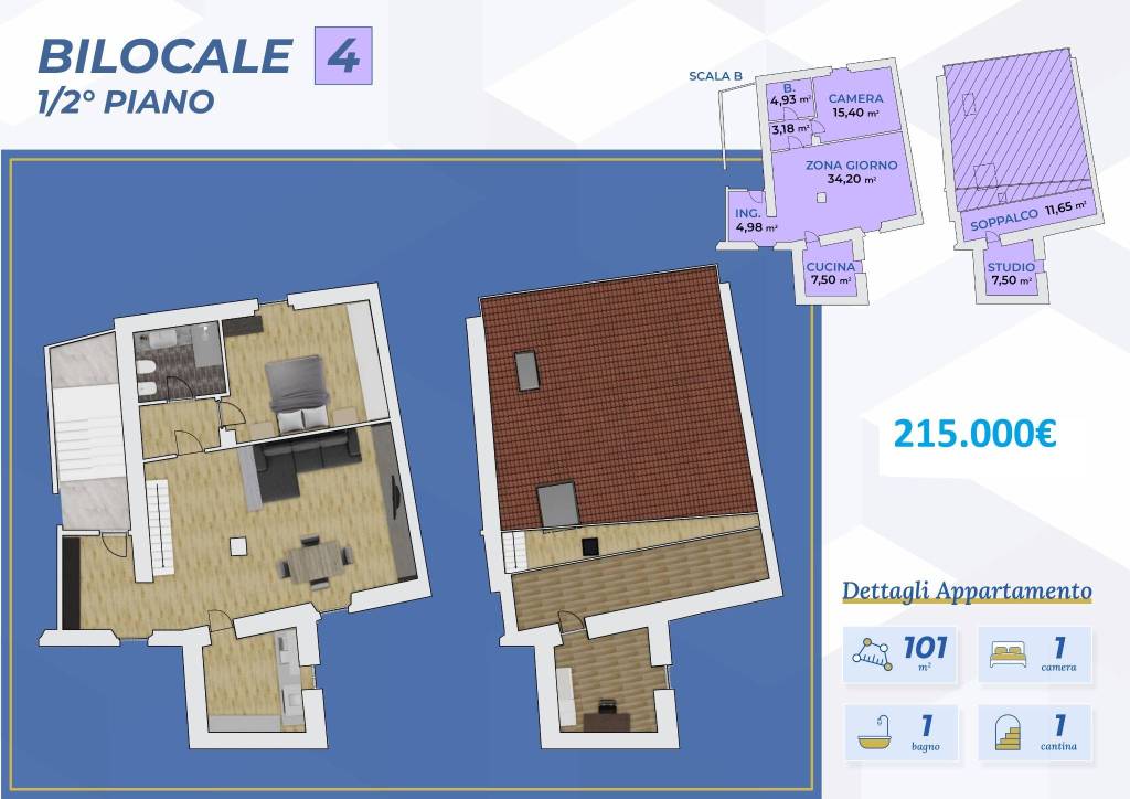 appartamento in vendita a Boltiere