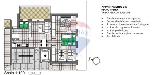 appartamento in vendita a Calusco d'Adda