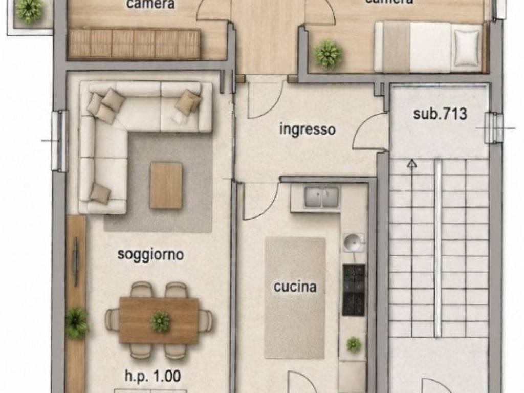 appartamento in vendita a Curno in zona Marigolda