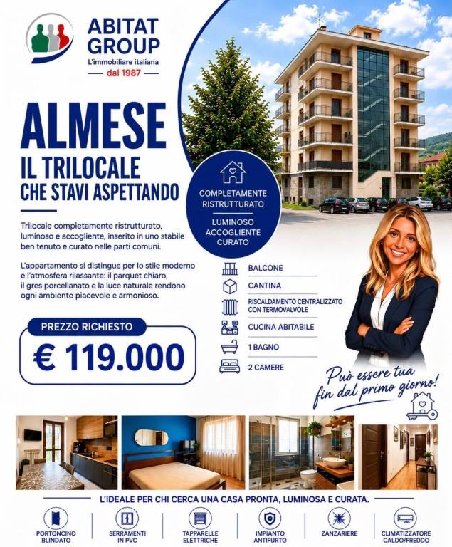appartamento in vendita ad Almese in zona Rivera