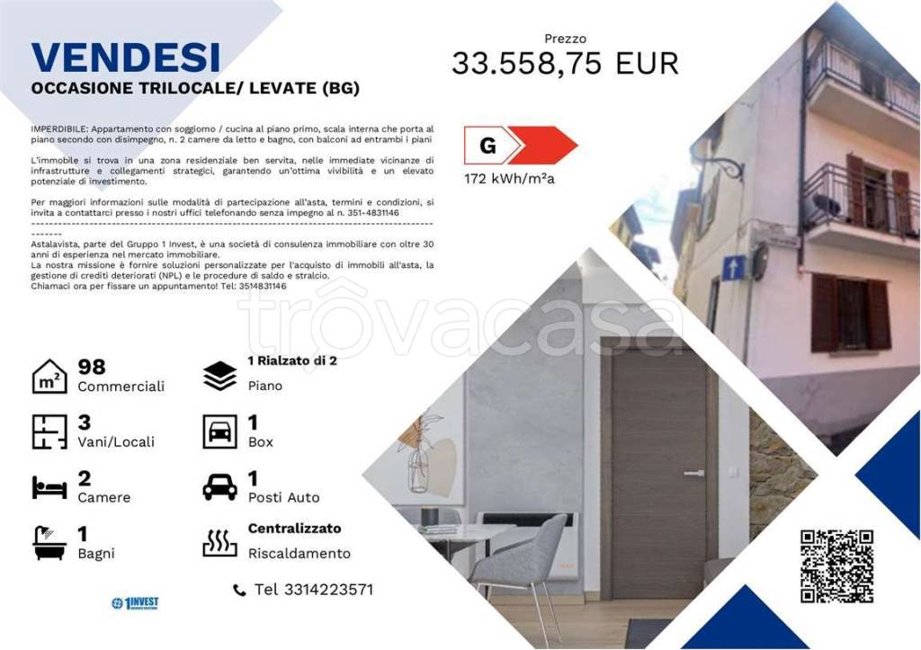 appartamento in vendita a Levate