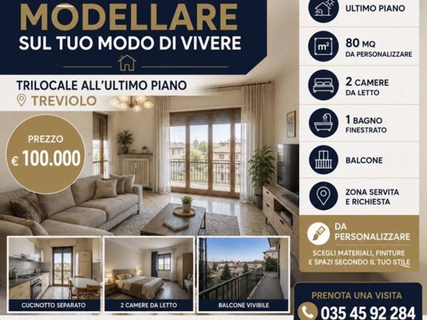 appartamento in vendita a Treviolo in zona Curnasco