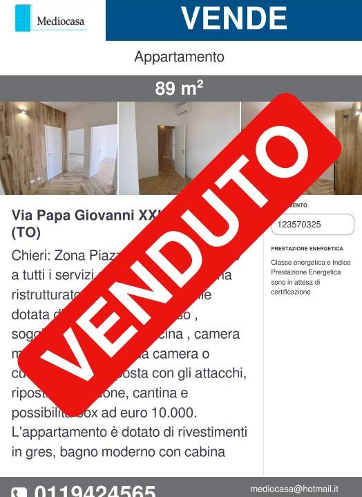 appartamento in vendita a Chieri