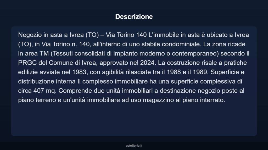 negozio in vendita ad Ivrea