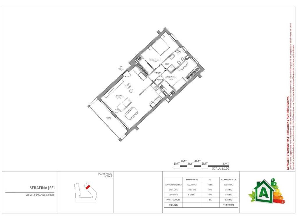 appartamento in vendita a Pavia in zona Città Giardino