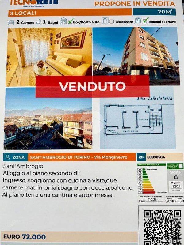 appartamento in vendita a Sant'Ambrogio di Torino