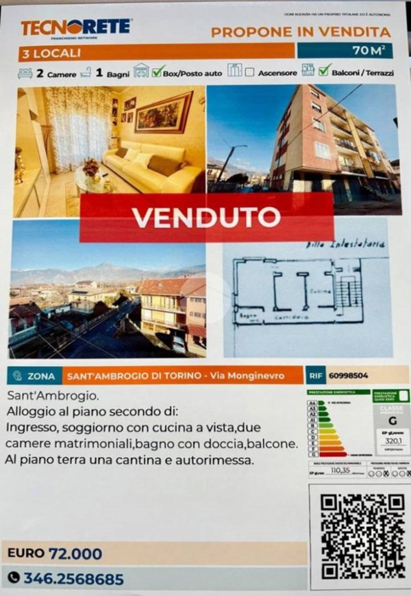 appartamento in vendita a Sant'Ambrogio di Torino