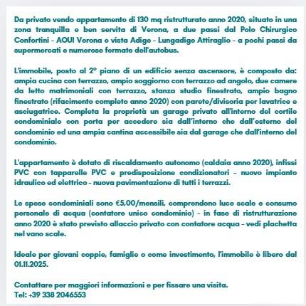 appartamento in vendita a Verona in zona Porto Crencano