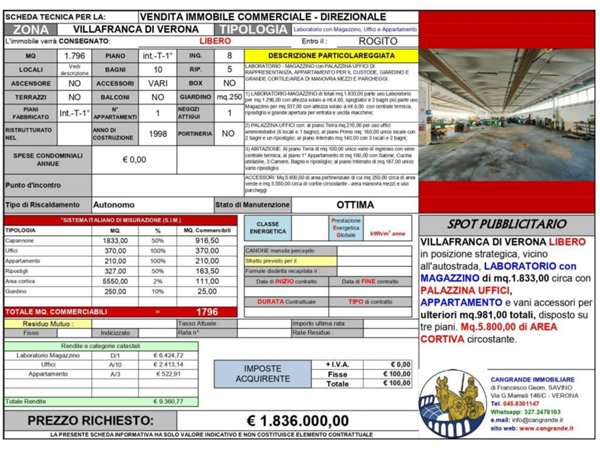 locale di sgombero in vendita a Villafranca di Verona