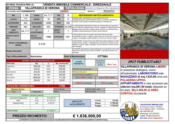 locale di sgombero in vendita a Villafranca di Verona