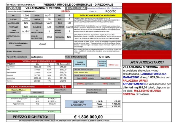 locale di sgombero in vendita a Villafranca di Verona