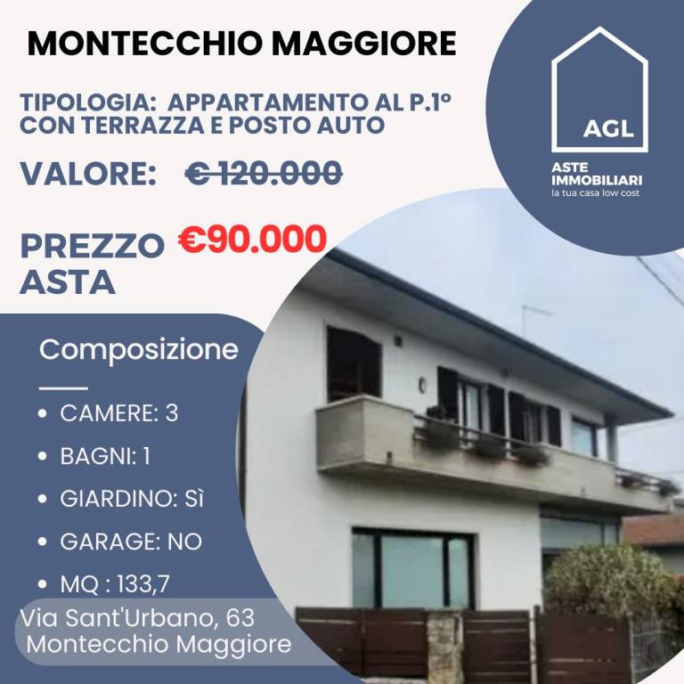 appartamento in vendita a Montecchio Maggiore in zona Sant'Urbano