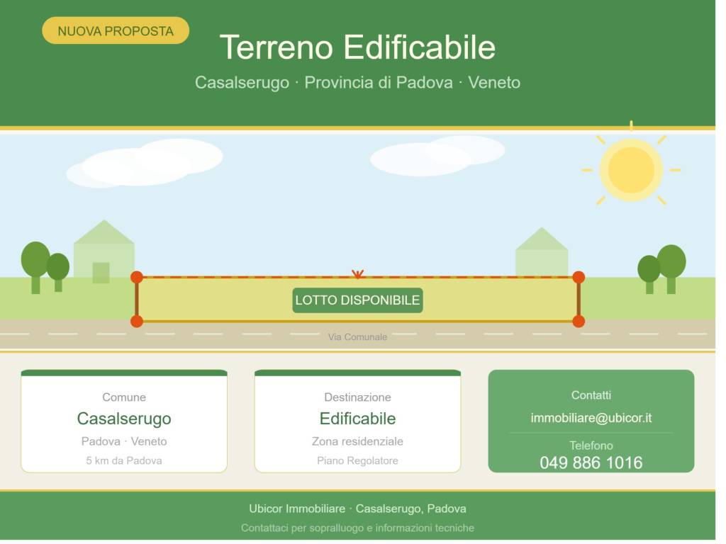terreno in vendita a Casalserugo