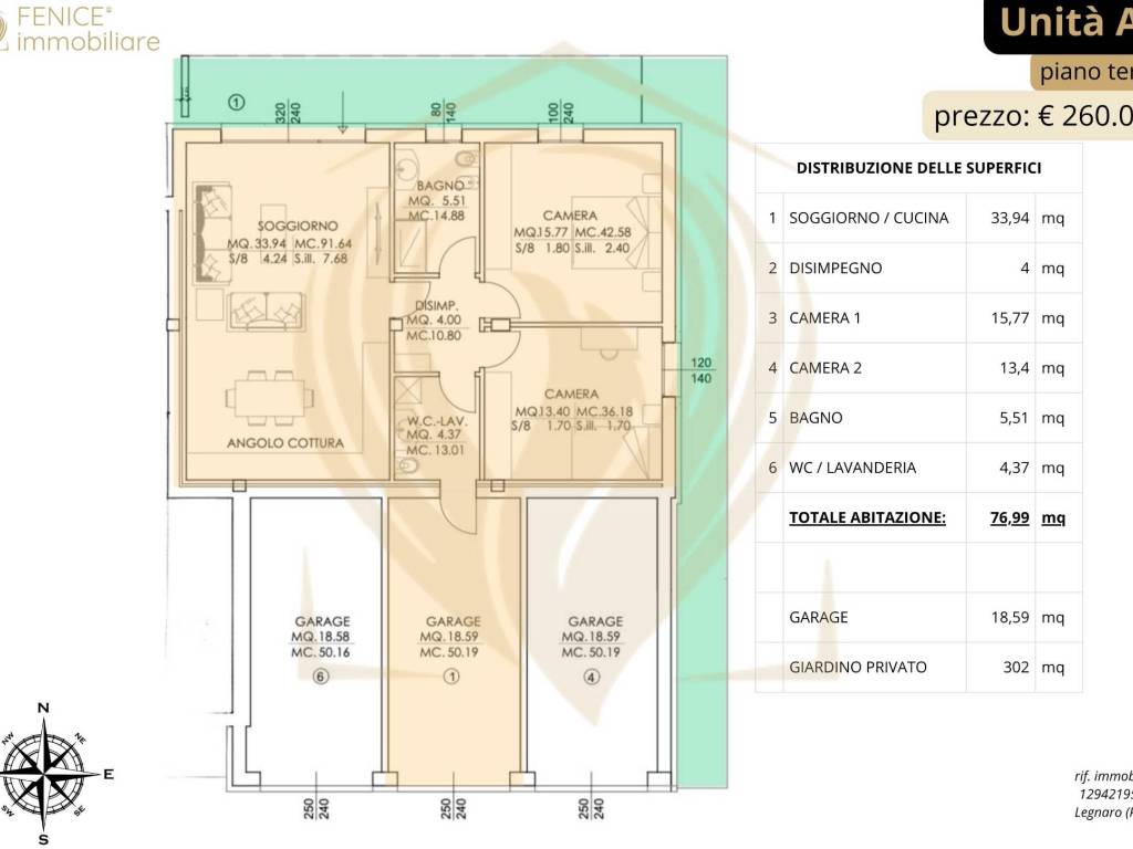 appartamento in vendita a Legnaro in zona Volparo