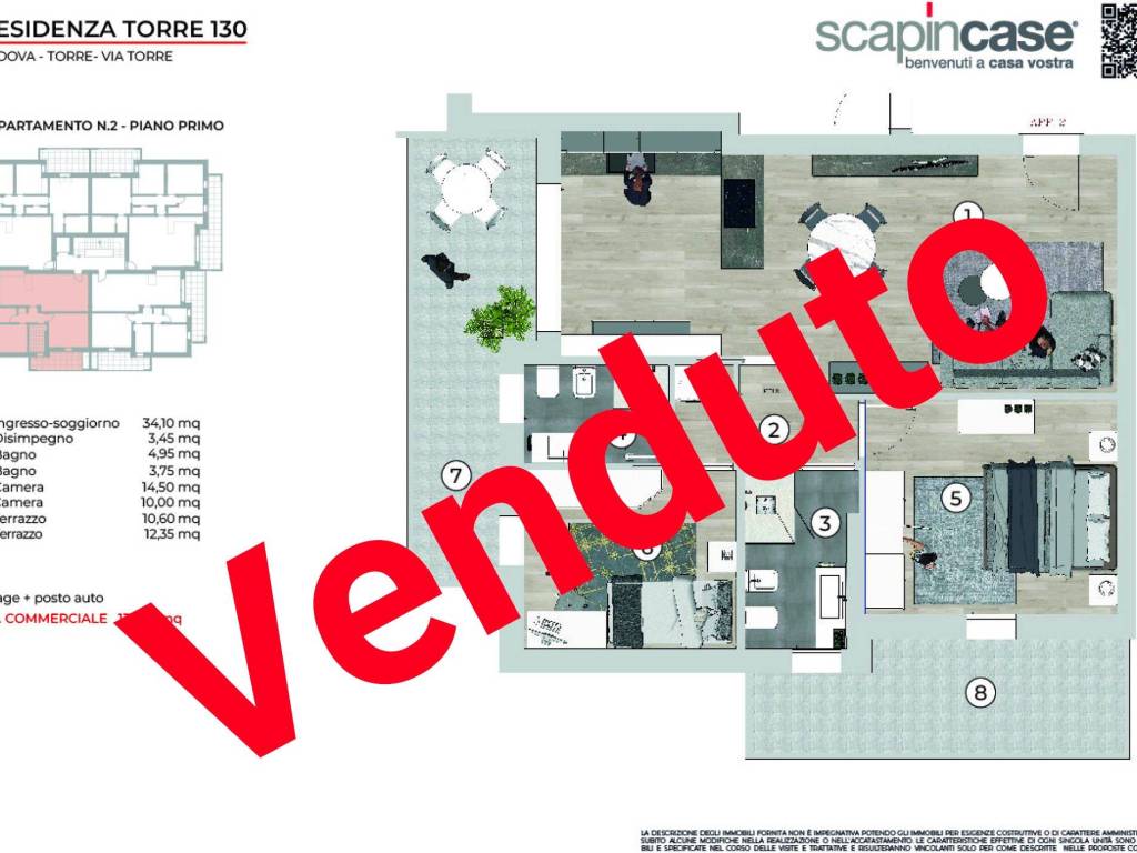 appartamento in vendita a Padova in zona Ponte di Brenta
