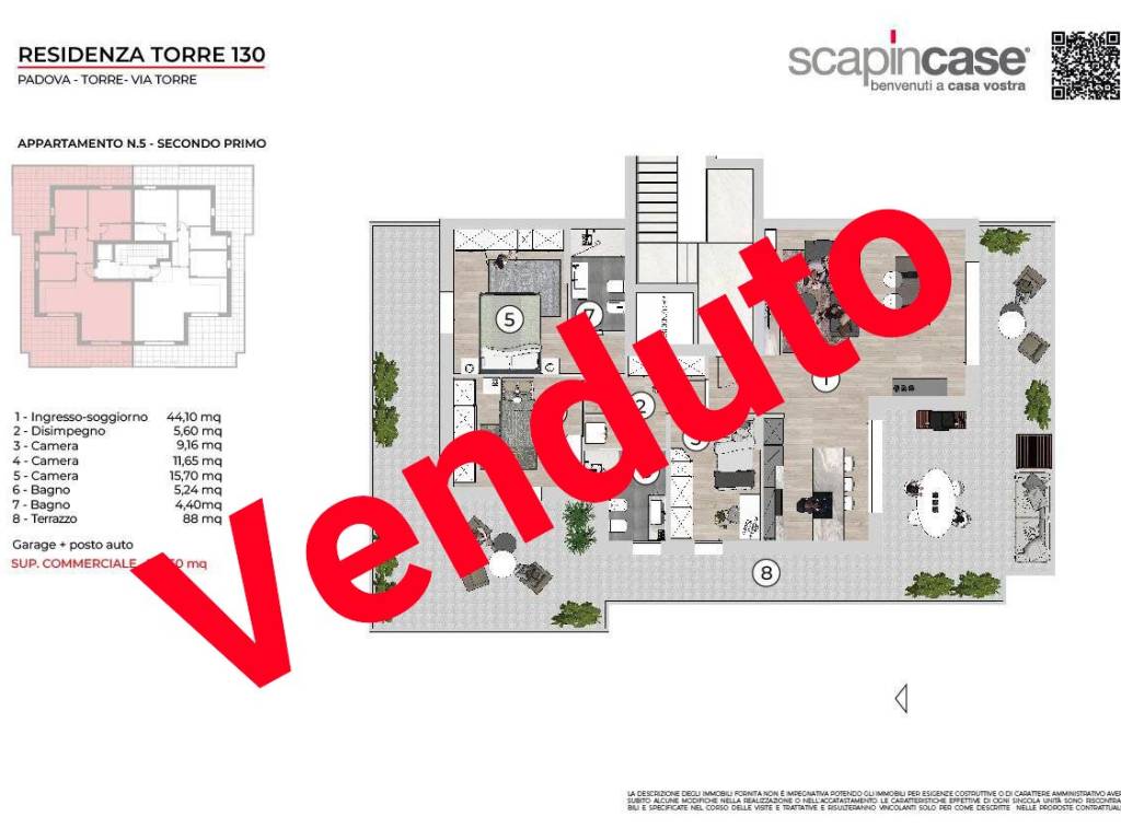 appartamento in vendita a Padova in zona Mortise