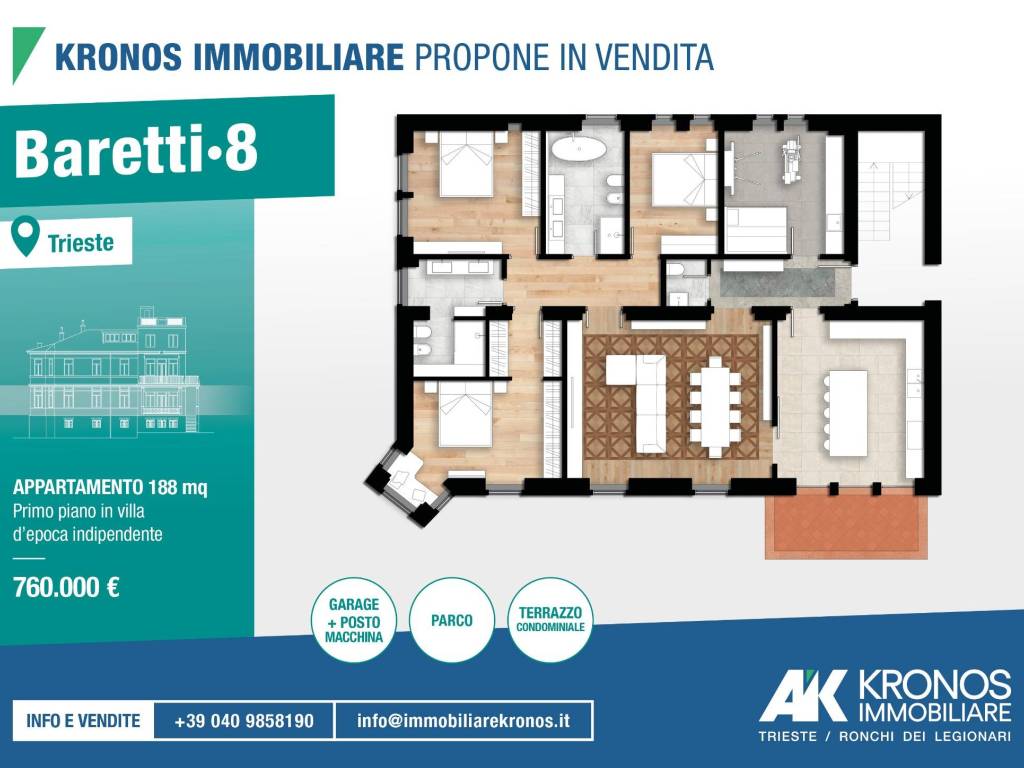 appartamento in vendita a Trieste in zona Cologna