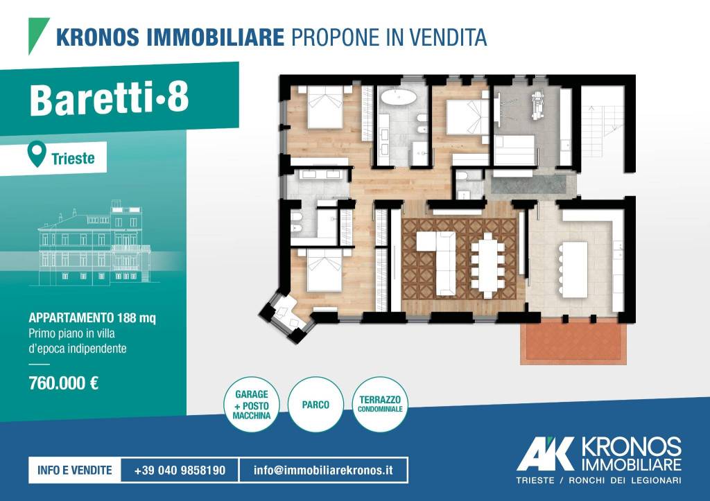 appartamento in vendita a Trieste in zona Scorcola