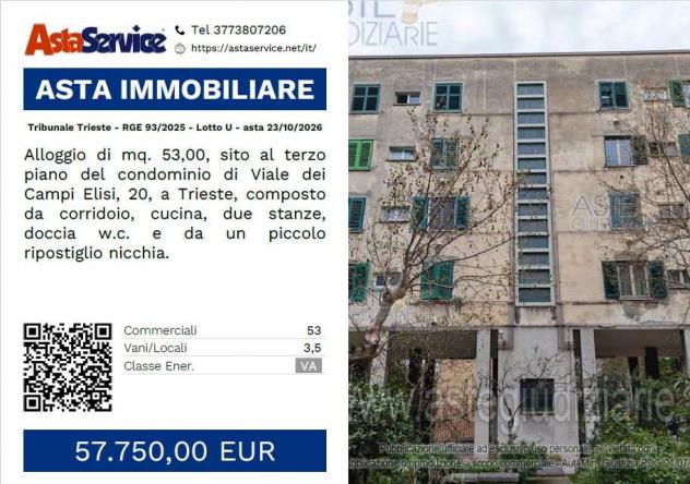 appartamento in vendita a Trieste in zona Campi Elisi