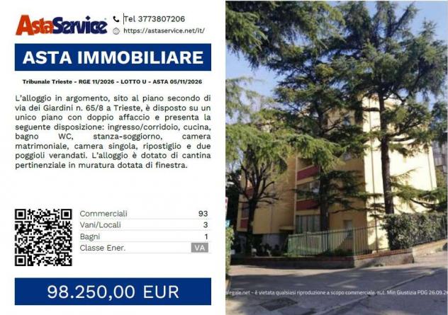 appartamento in vendita a Trieste