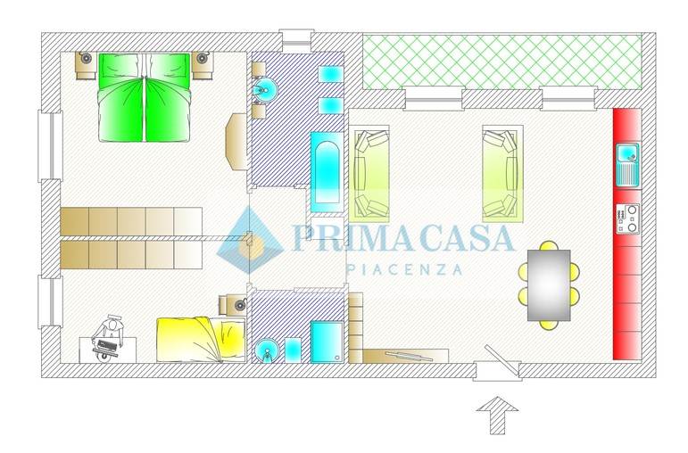 appartamento in vendita a Cadeo in zona Roveleto