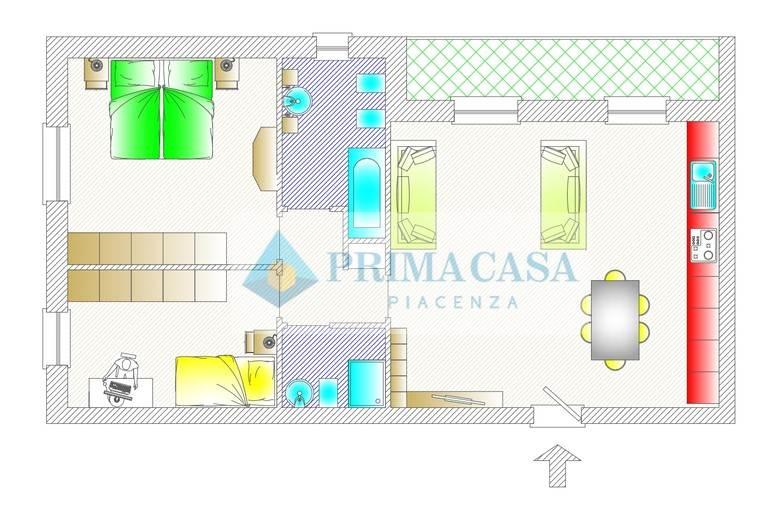 appartamento in vendita a Cadeo in zona Roveleto