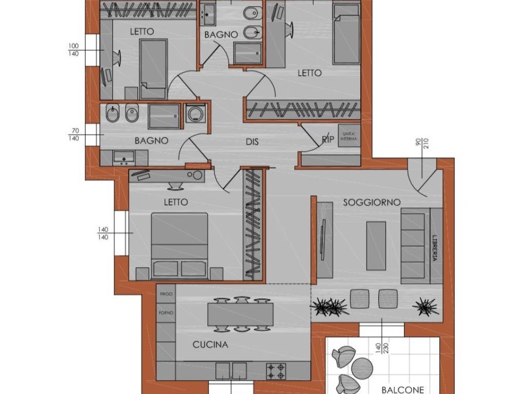 appartamento in vendita a Piacenza in zona Farnesiana