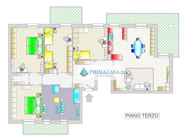 appartamento in vendita a Piacenza in zona Stadio