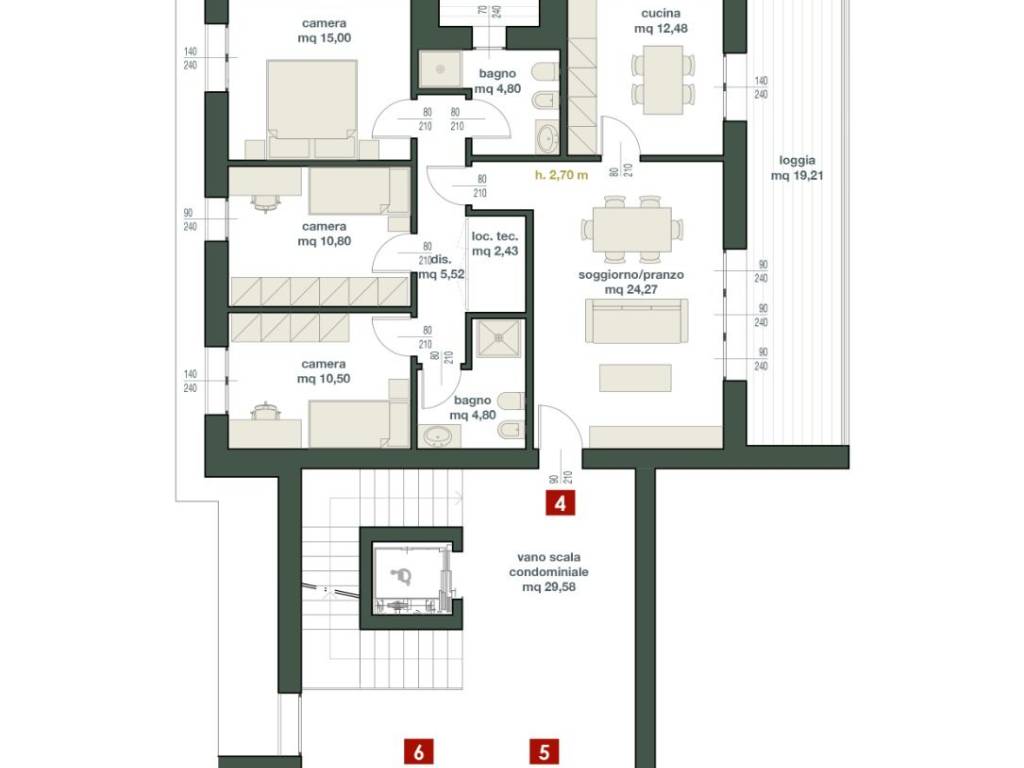 appartamento in vendita a Parma in zona Cittadella