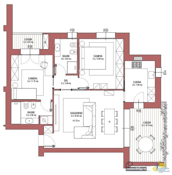 appartamento in vendita a Parma in zona Molinetto