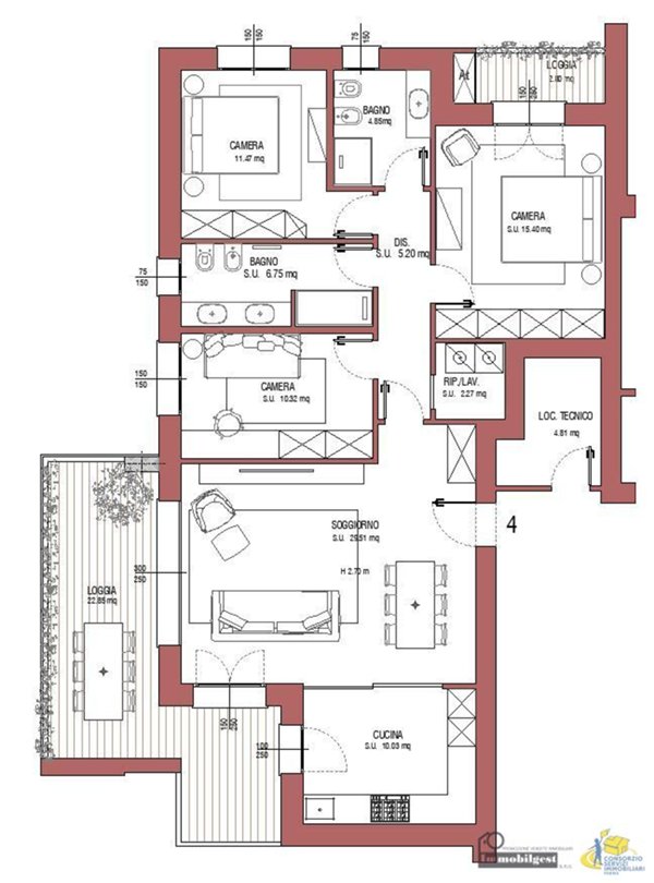 appartamento in vendita a Parma in zona Molinetto
