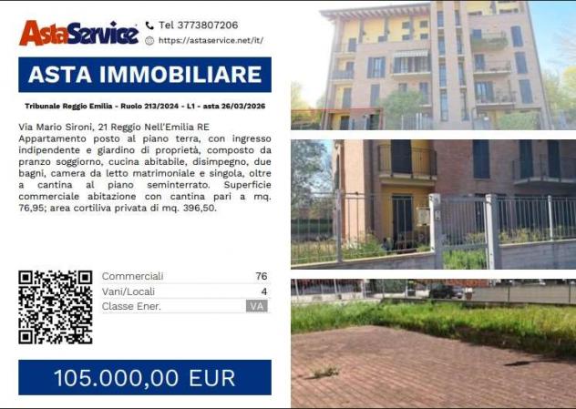 appartamento in vendita a Reggio nell'Emilia in zona Tribunale