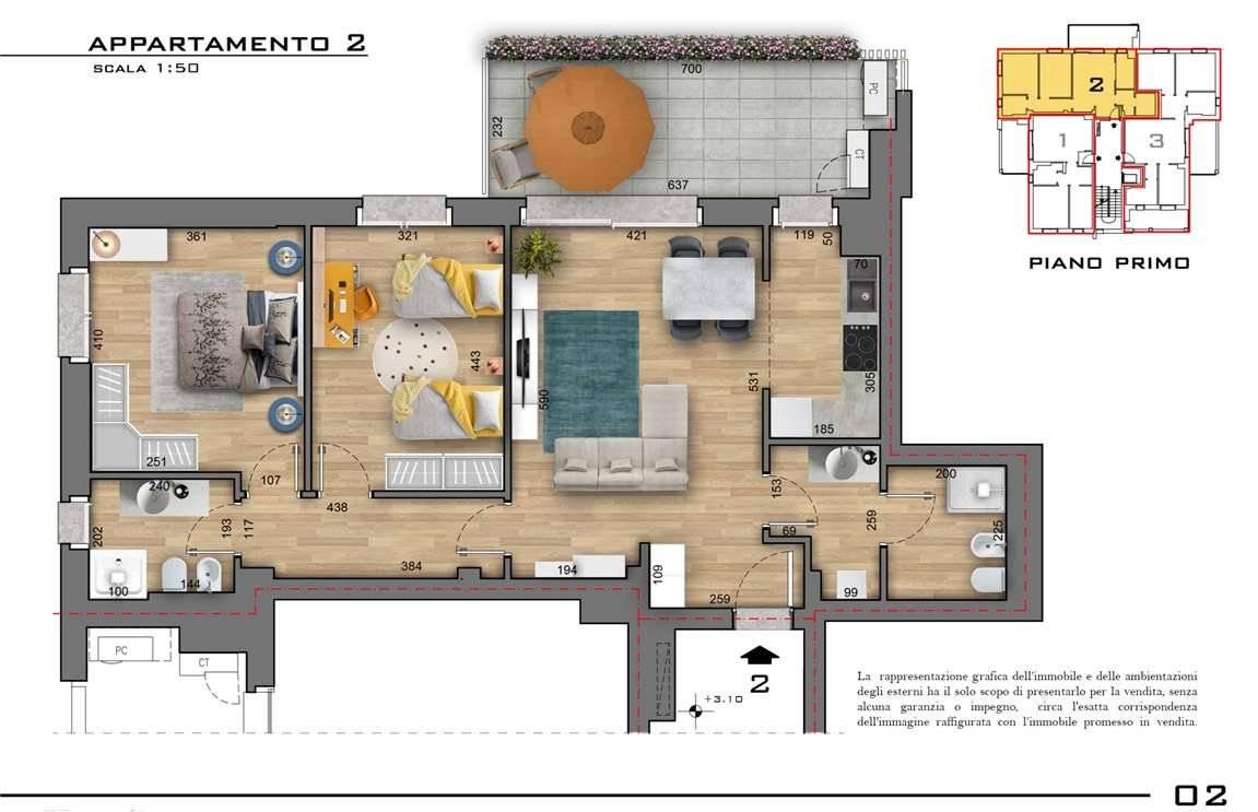 appartamento in vendita a Carpi in zona Quartirolo