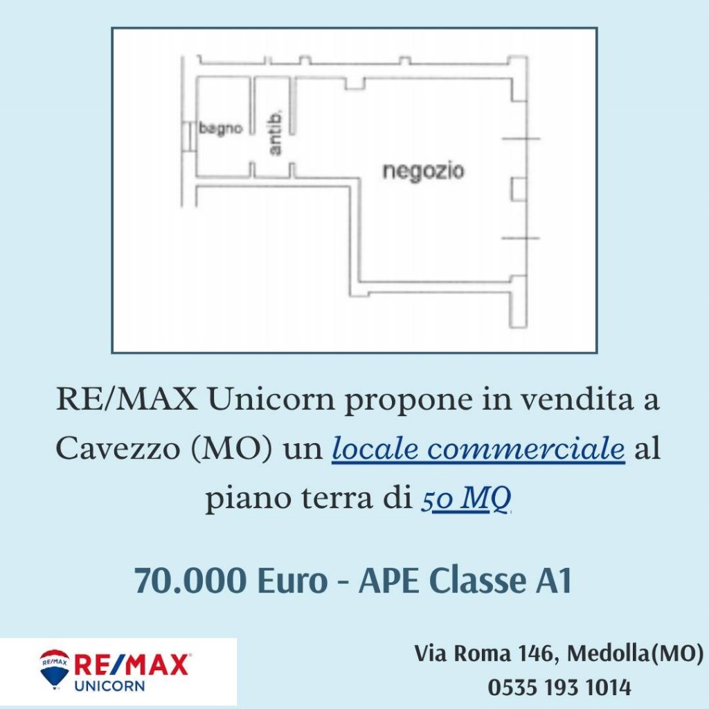 negozio in vendita a Cavezzo